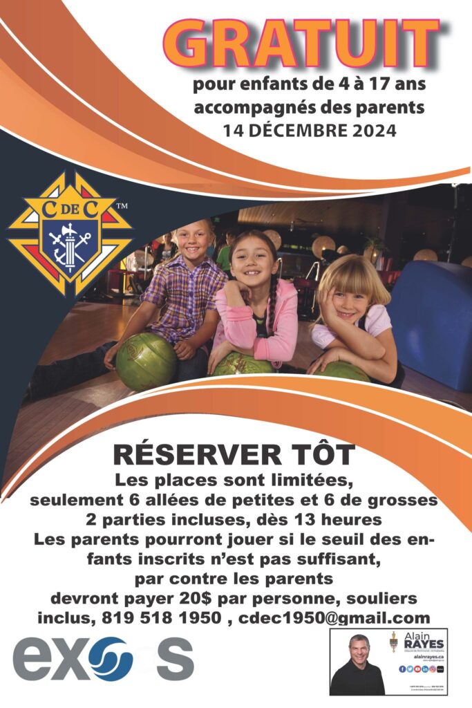 Activité de quille Richmond, 13 Décembre 2024, Gratuit pour les enfants