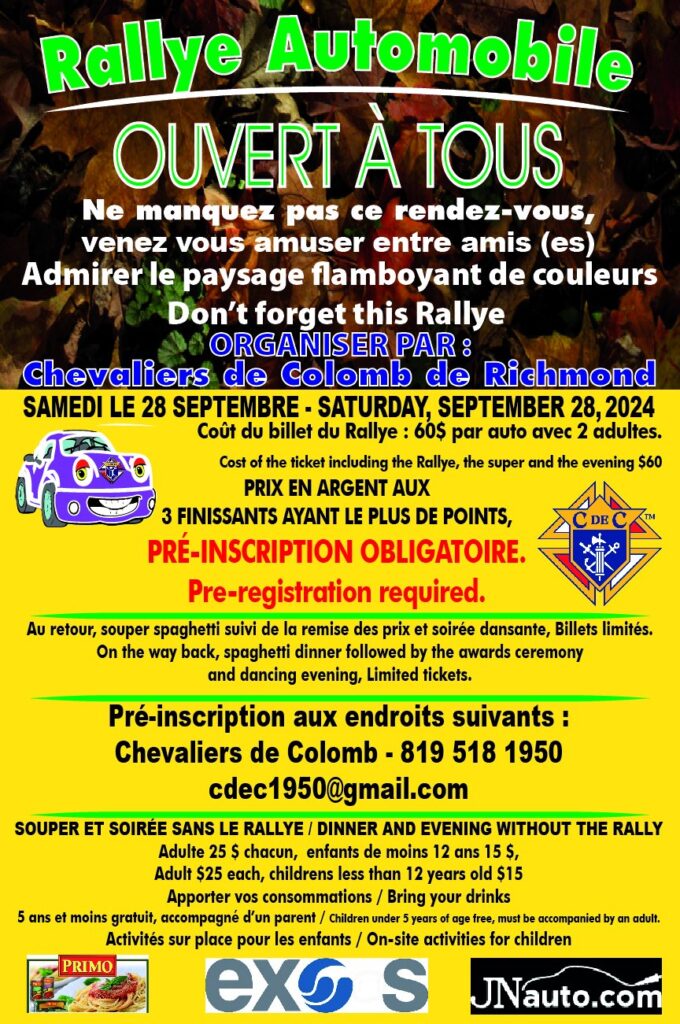 Rallye Automobile Richmond 28 Septembre 2024